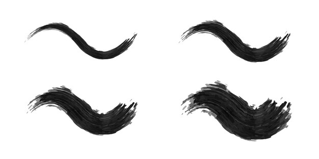 Black brush stroke set