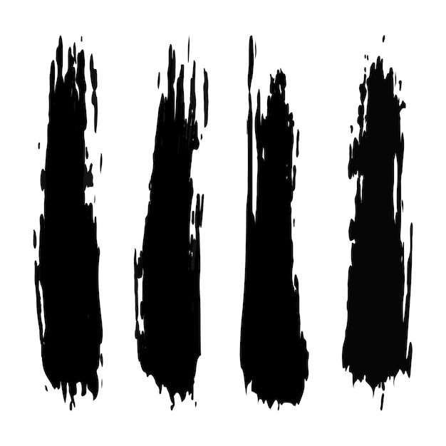 Black brush stroke set