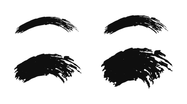 Black brush stroke set