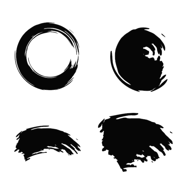 Black brush stroke set