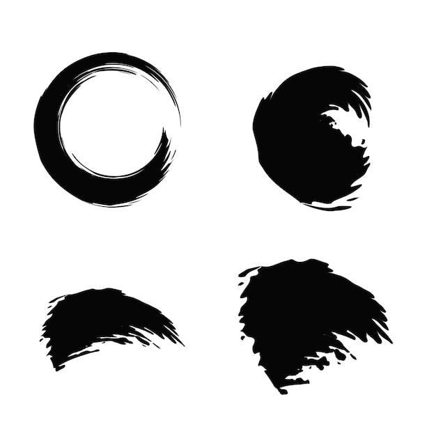 Black brush stroke set