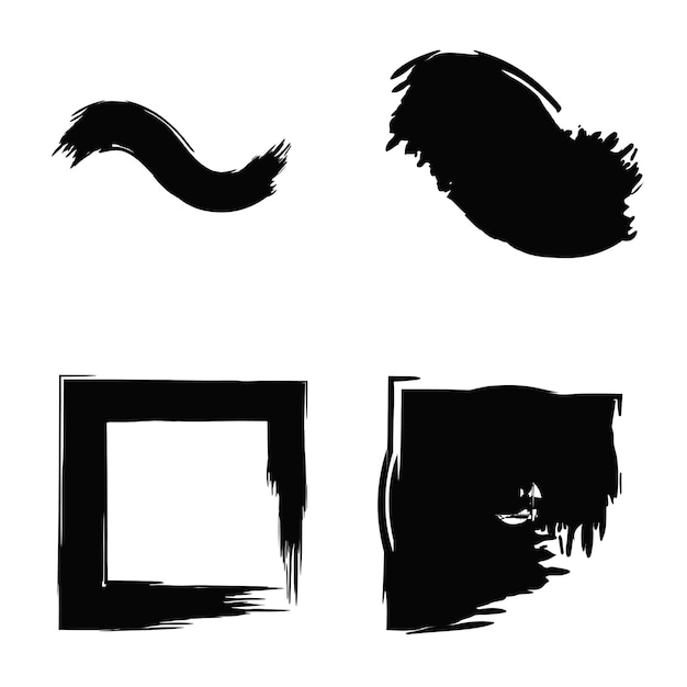 Black brush stroke set