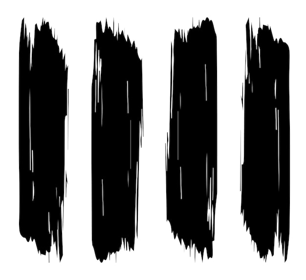 Black brush stroke set