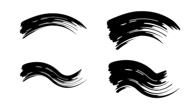 Black brush stroke set