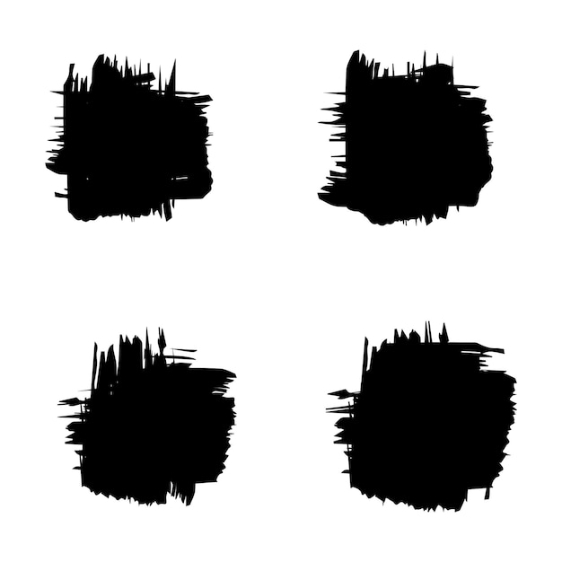 Set di tratti di pennello nero