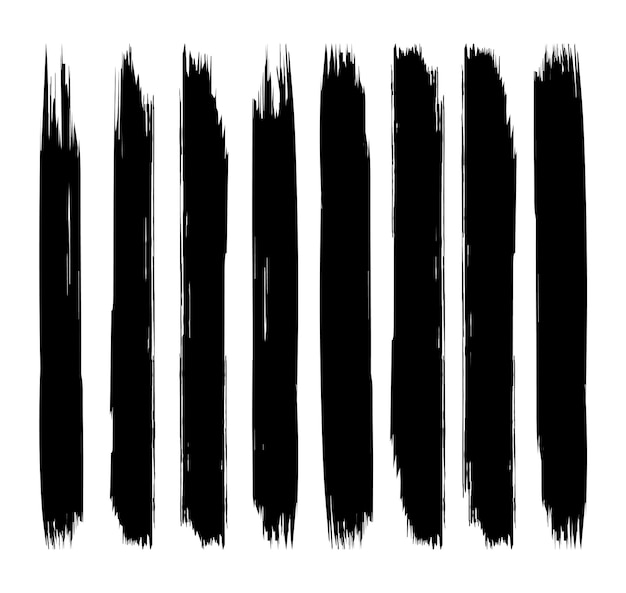 Black brush stroke set