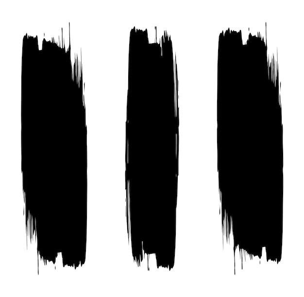 Black brush stroke set