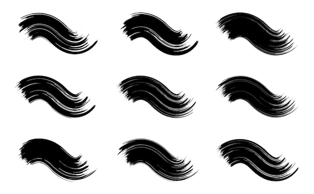 black brush stroke set