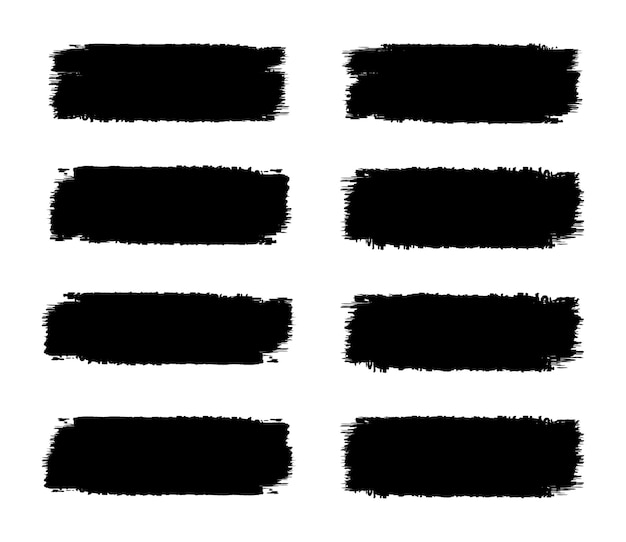 Black brush stroke set