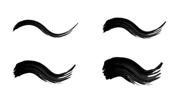 black brush stroke set
