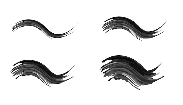 Black brush stroke set