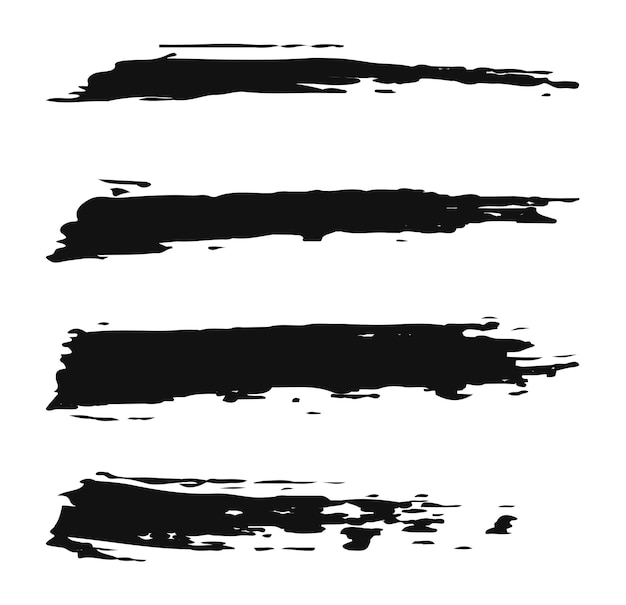 Black brush stroke set