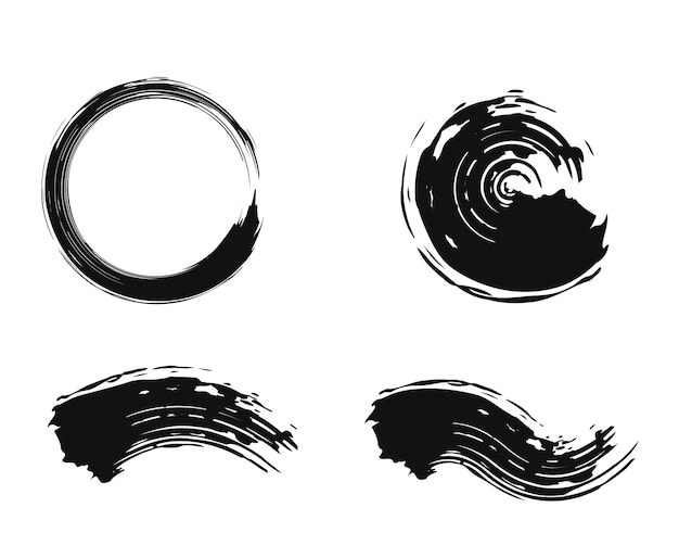 Black brush stroke set