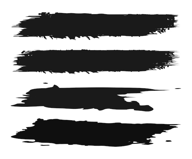 Black brush stroke set