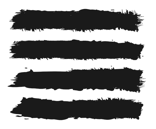 Black brush stroke set