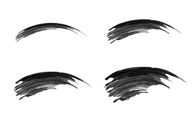 black brush stroke set