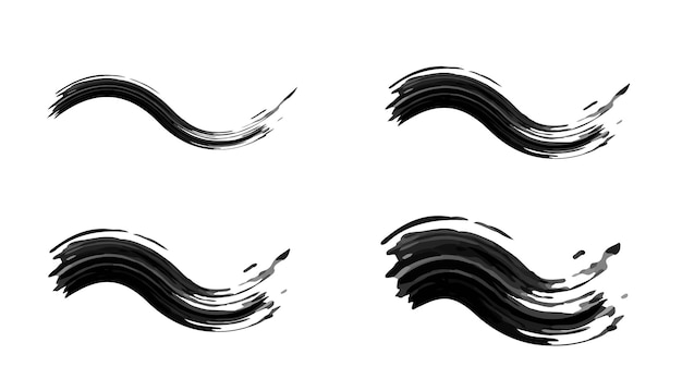 Black brush stroke set