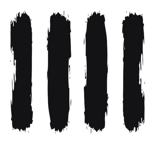 Black brush stroke set