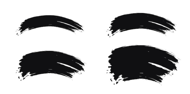 Black brush stroke set