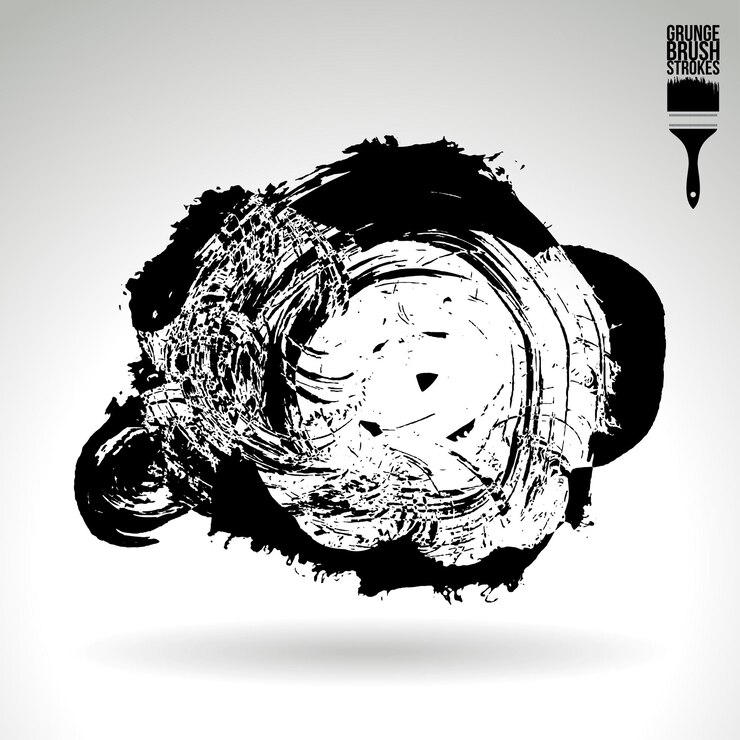 Vector black brush stroke and texture. grunge vector abstract hand - painted element. underline and border