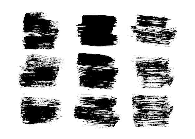 Black brush stroke on white background