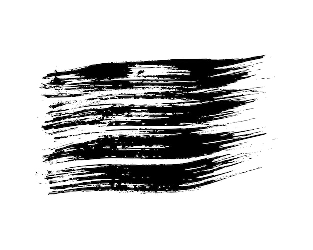 Black brush stroke on white background