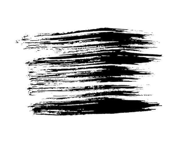 Black brush stroke on white background