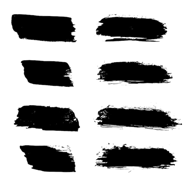 Vector black brush strokes