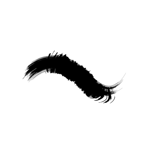 a black brush with a black marker on it is drawn in black ink