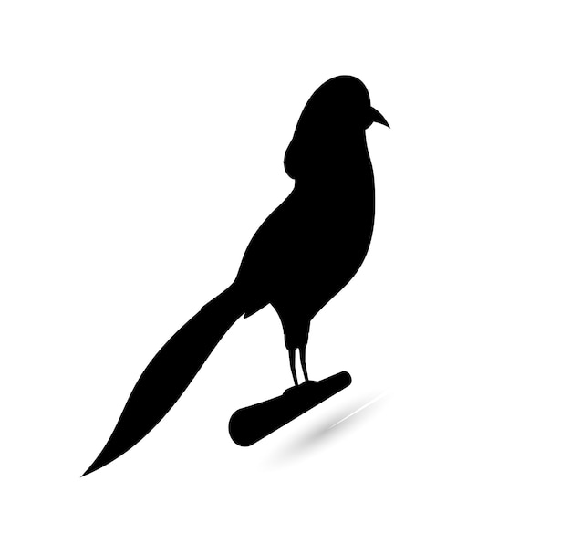 Vector black budgie parrot silhouette