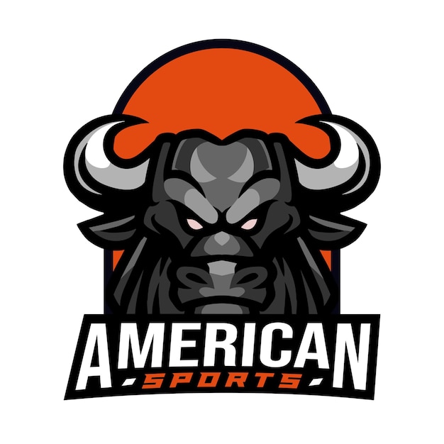 Logo di sport americano toro nero