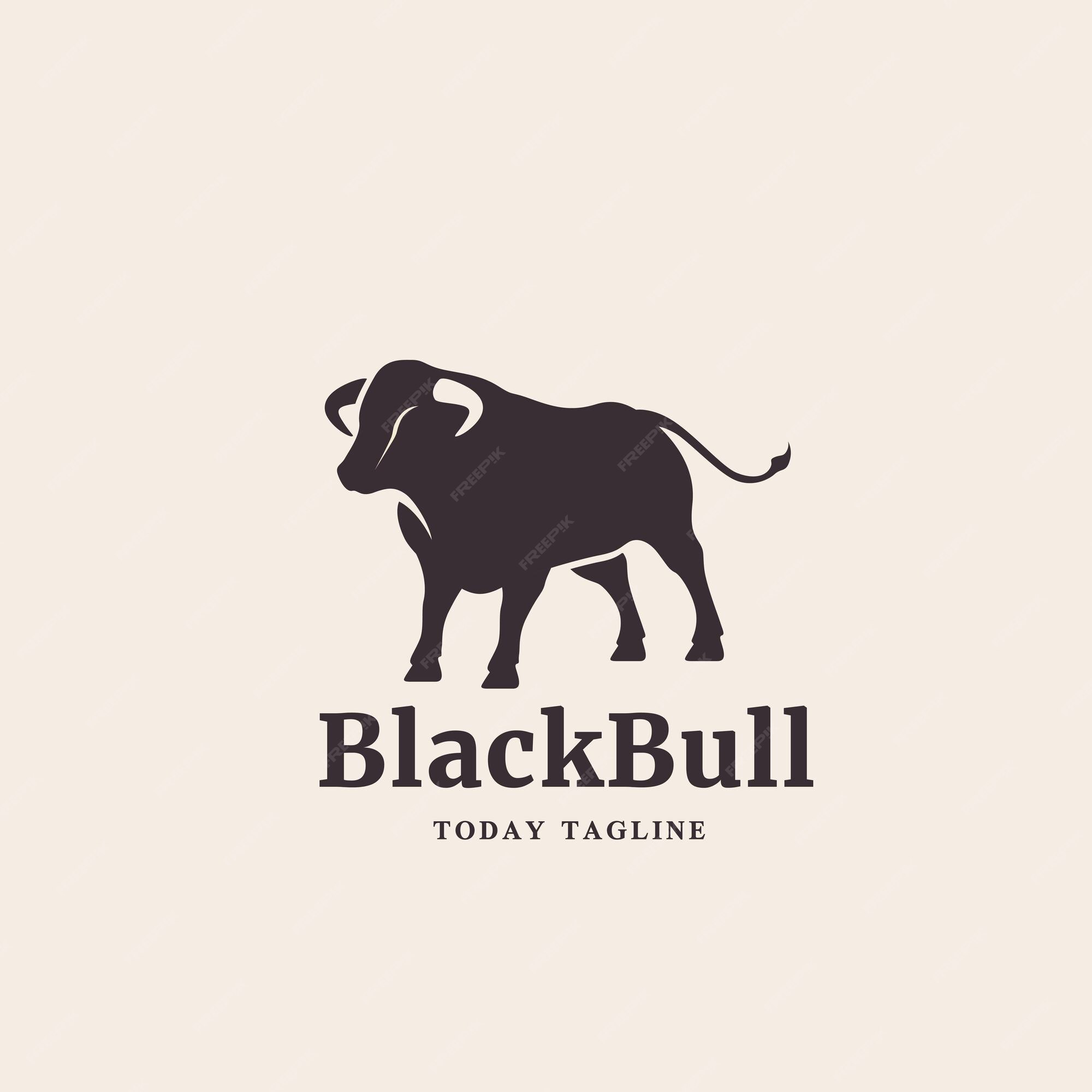 Premium Vector | Black bull animal strong wildlife buffalo logo design