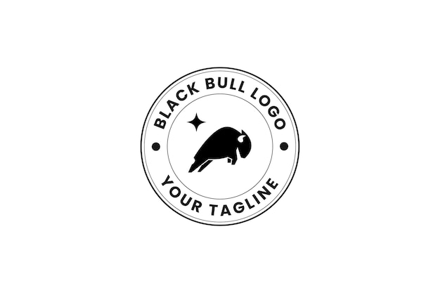 Black bull logo vector icon illustration