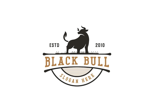 Black bull logo with the title'logo for a bar '