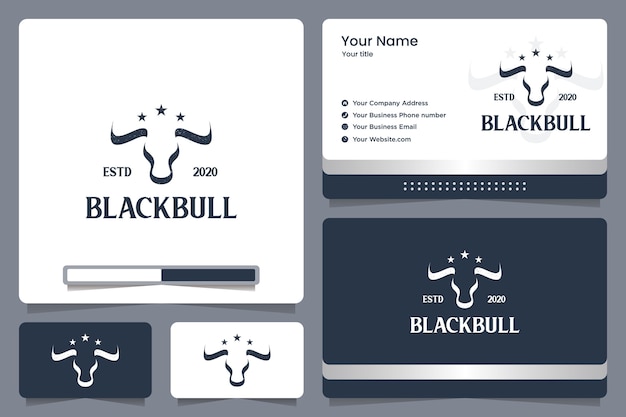 Black bull, power, corporate, logo-ontwerp en visitekaartje