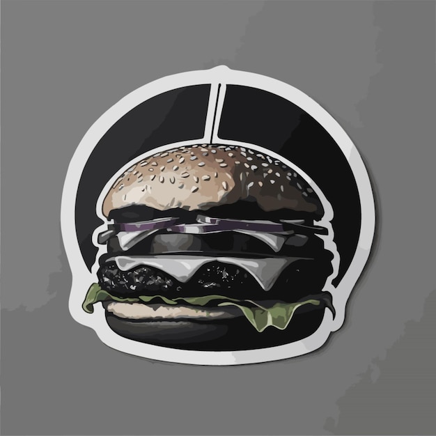 Vector black burger vector on a white background