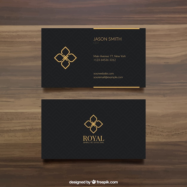 Black business card template