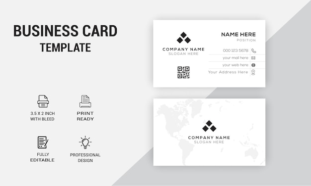 Vector black business card template