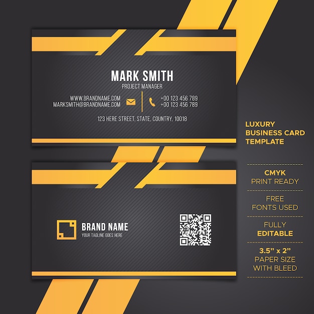 Black Business Card Template