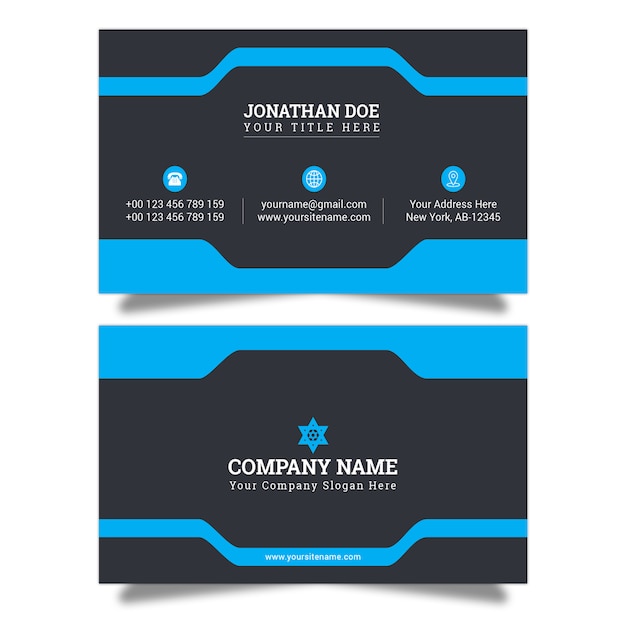 Vector black business card template