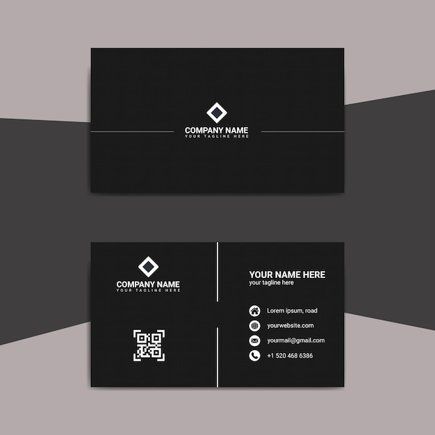 black business card template