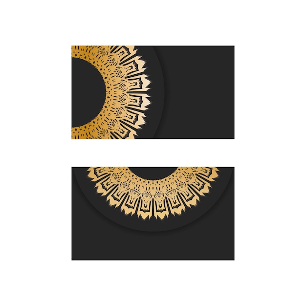 Black business card with luxury gold pattern for your business.