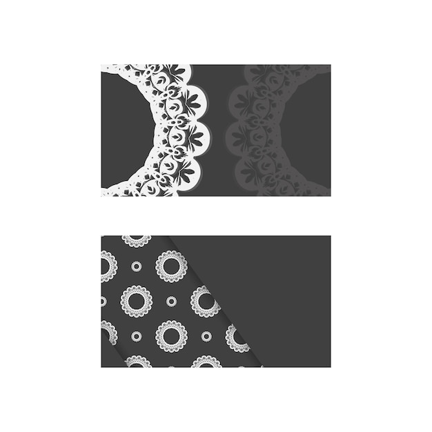 black business card with vintage white pattern for your contacts.