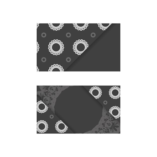 black business card with vintage white pattern for your personality.