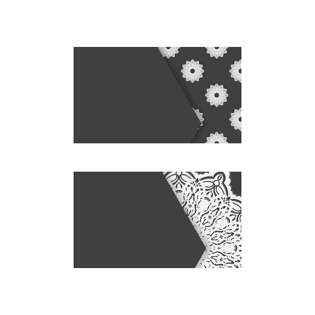 black business card with vintage white pattern for your personality