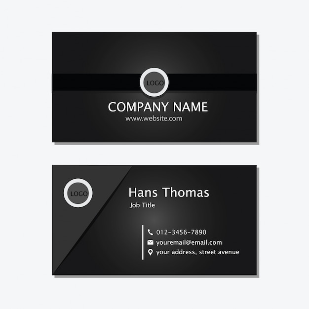 Vector black business card