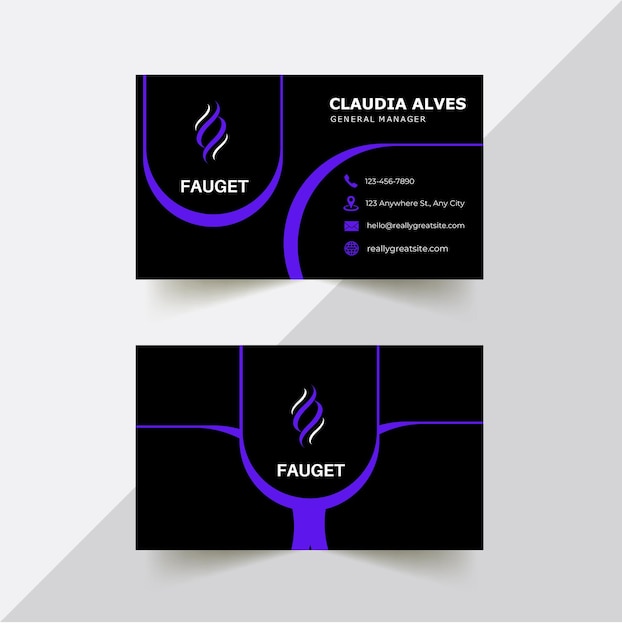 Vector black business card