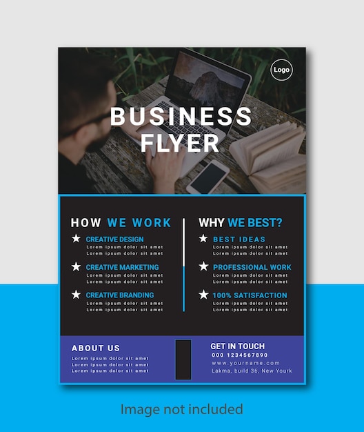 Black business flyer design template