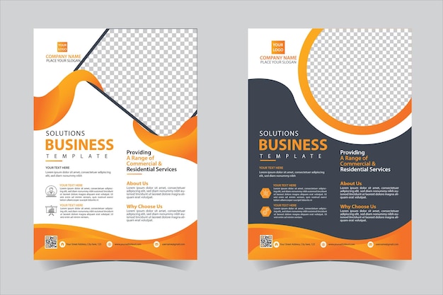 and black business flyer template design vector