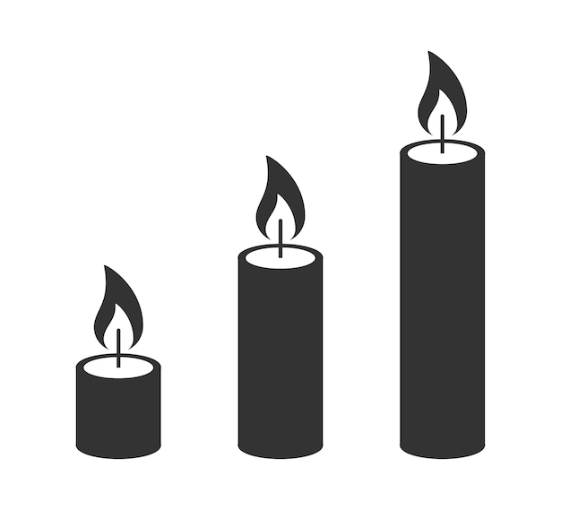 Black candle icon Vector illustration